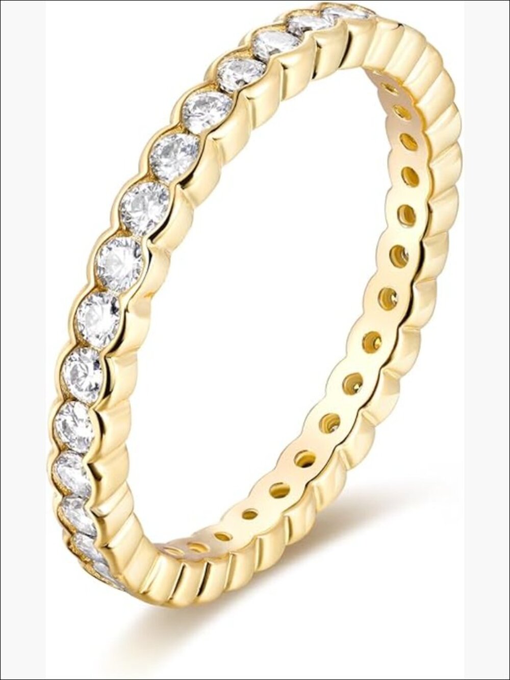 Solid 925 Sterling Silver Moissanite Eternity Ring